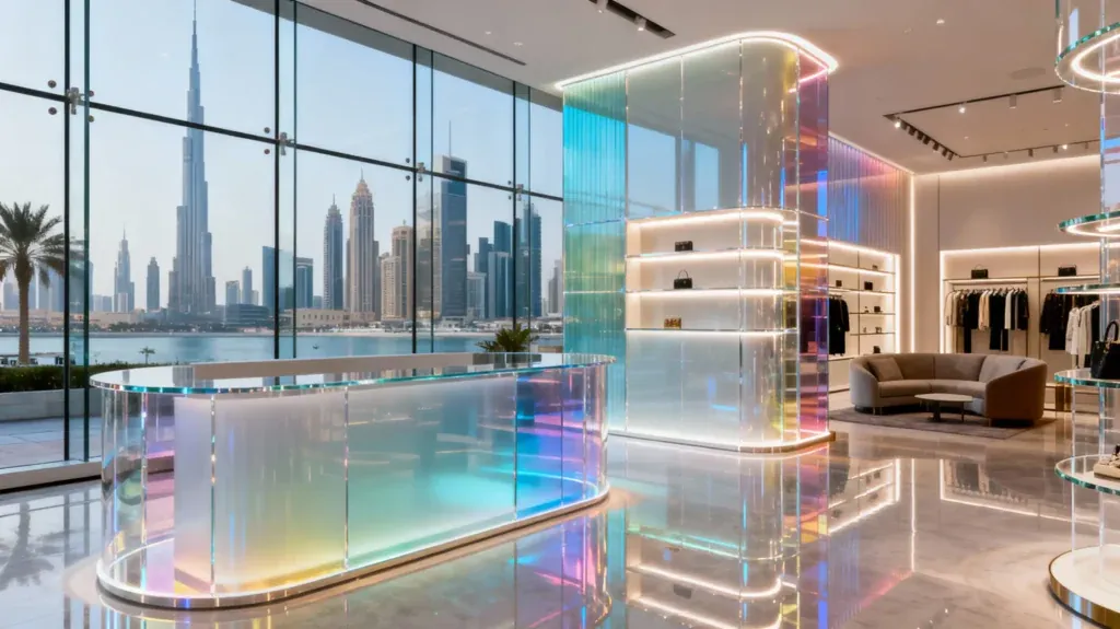 Combining Acrylic and Joinery in Custom Interior Fabrication