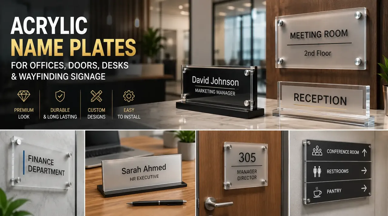 Acrylic Name Plates in Dubai: A Practical Guide for Office Doors, Desks, Reception Areas and Wayfinding
