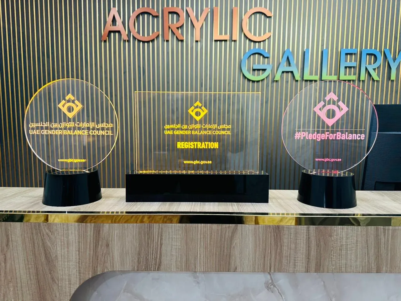 Custom acrylic awards and display pieces