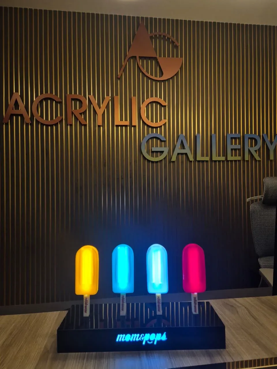 Illuminated acrylic colour display