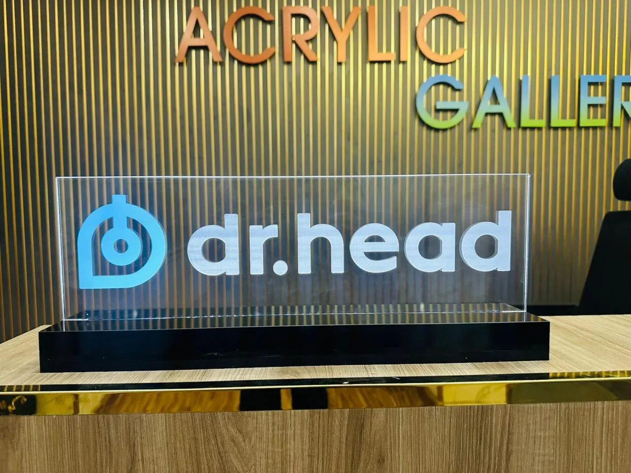 Custom acrylic branded signage display